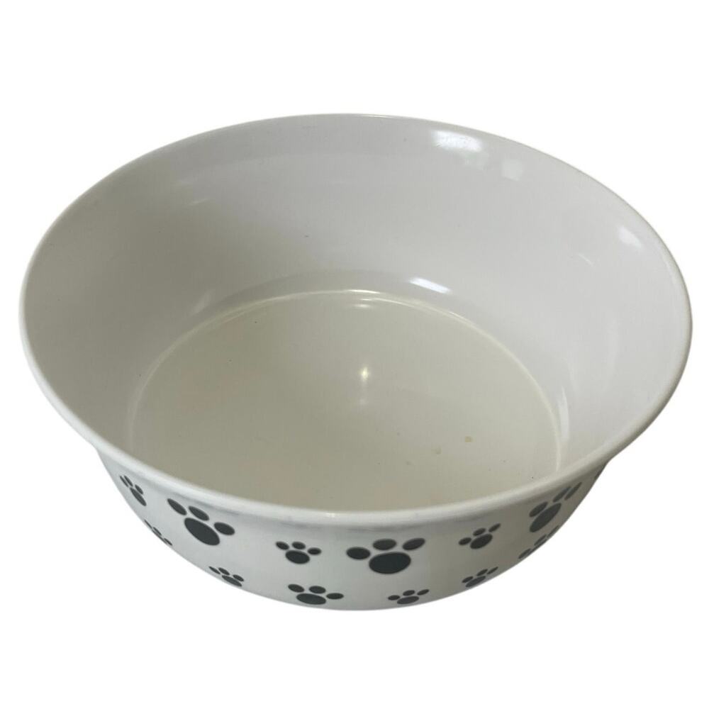 DOG DINNER BOWL LARGE SZ FIDO’S DINNER PLATE PAWS PRINT PETS ARE BEST FRIEND - Picture 2 of 8